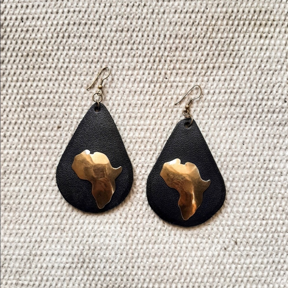 Africa map earrings